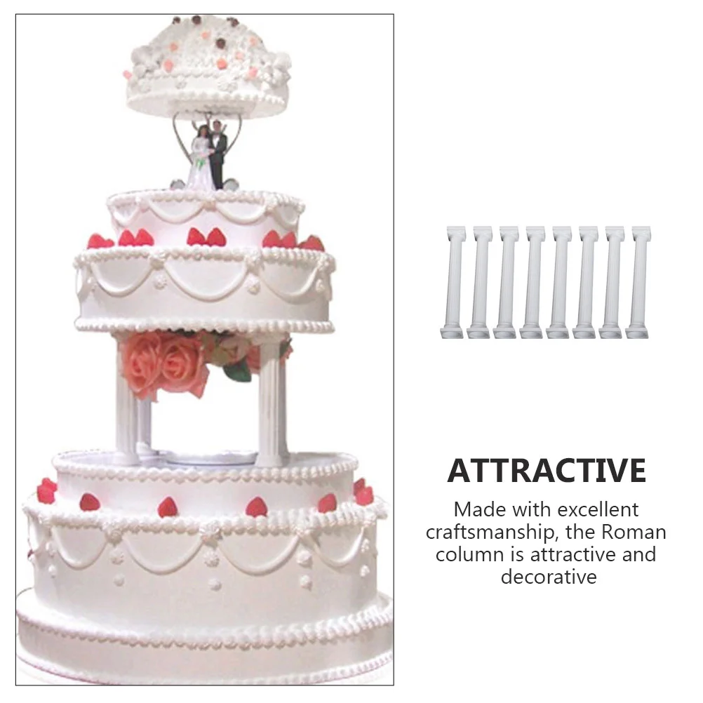 8 Pcs Roman Pillar Cake Stand Terrarium Kit Tools Column Stands Rod Plastic Pillars Supports for Tiered Cakes Baby Small