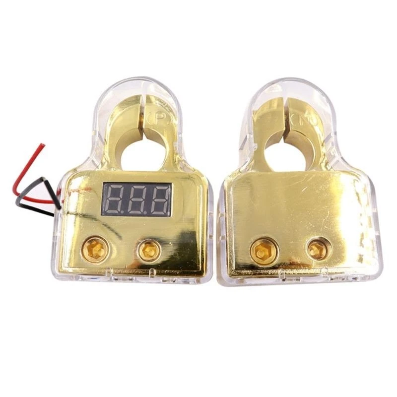 

A2UC Car Battery Terminals Connectors Voltmeter Positive Negative Battery Post Clamp