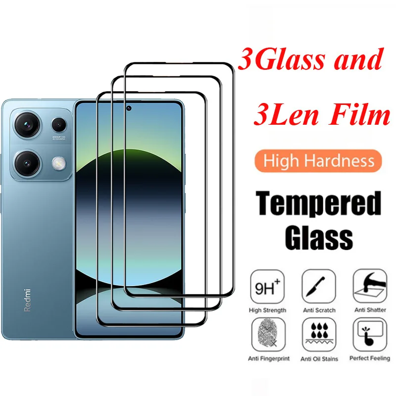 For Redmi Note 14S Glass High definition anti-fingerprint phone film Glass for Redmi Note14S Camera Len Glass For Redmi Note 14S
