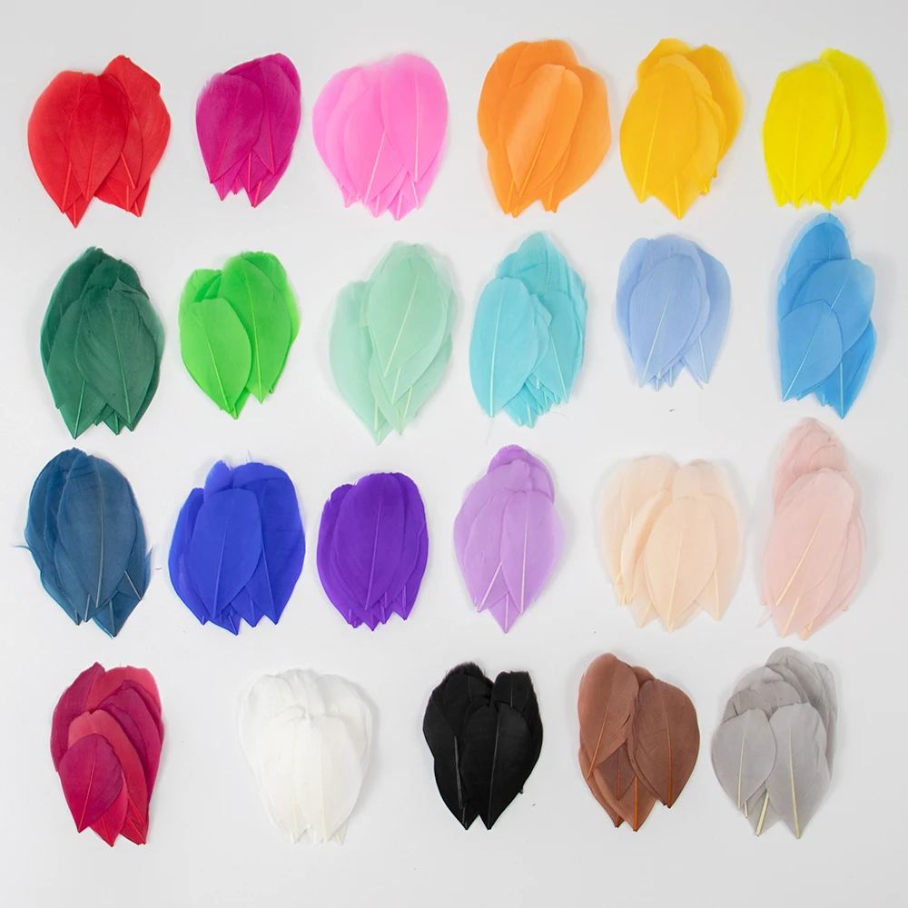 50/100Pcs Natural Goose Feather 5-8cm Floating Head Feathers For Wedding Invitation Card DIY Craft Making Party Vase Decoration