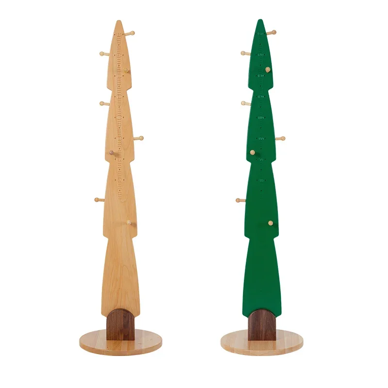 Perchero infantil de madera maciza, giratorio, almacenamiento de chaqueta de mochila escolar