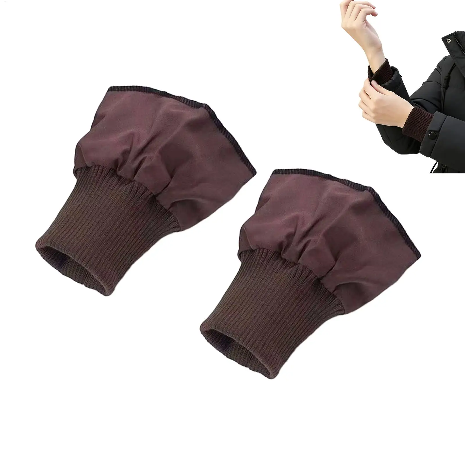 Knit Cuffs for Jacket 1 Pair Ribbing Cuffs Replacement Rib Knit Sleeve Extenders for Down Jacket Sweater Shirt Windbreaker Coat