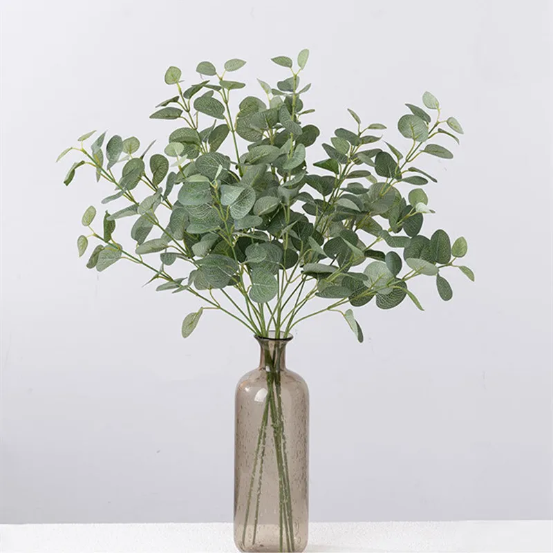 

68CM Artificial Plants Eucalyptus Leaves Green Leaf Branches for Home Garden Wedding Decoration Flowers Bouquet Centerpiece