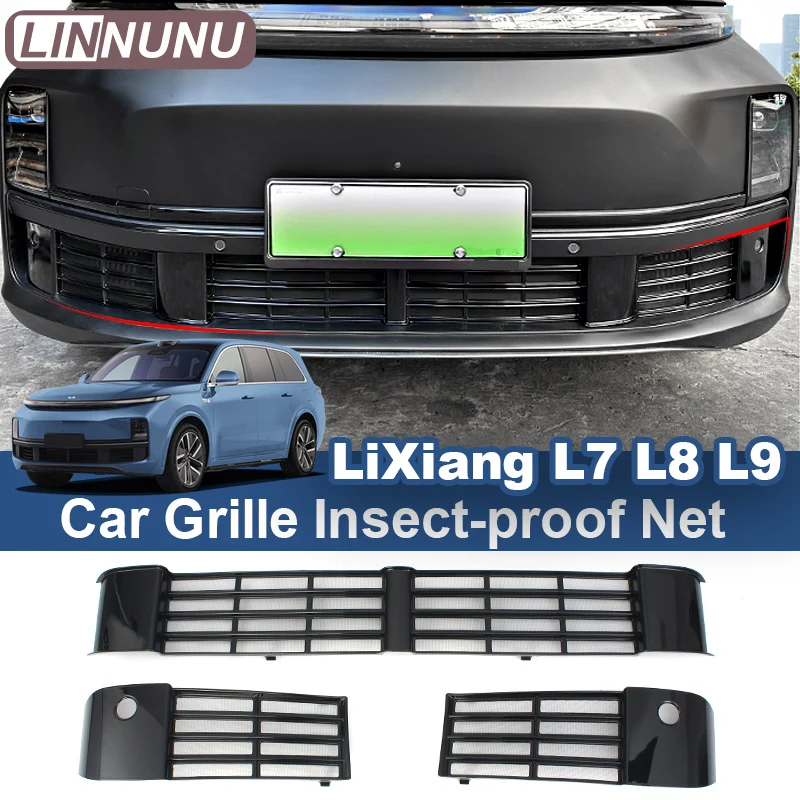 

LINNUNU High-quality 3pcs auto parts set fit for LI LIXIANG LEADING IDEAL L7/L8/L9 front grille insect-proof net dust-proof 2022