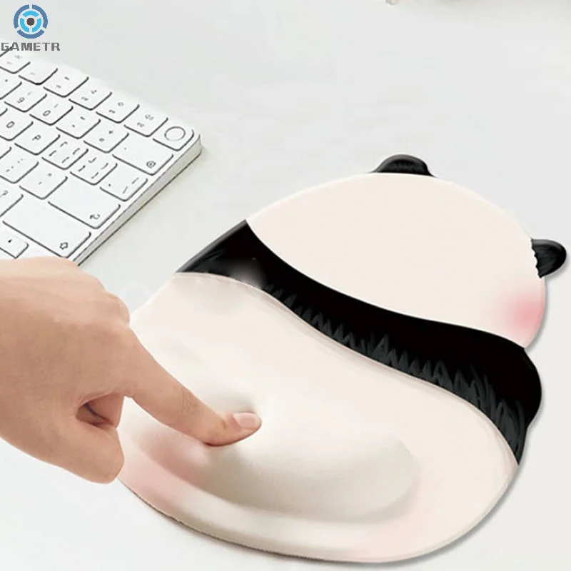 Kawaii Pink Lovely Panda Mouse Pad Silicone Wrist Rest Mouse Pad Cute Non Slip Computer Office High-End Mouse Pads for Girls