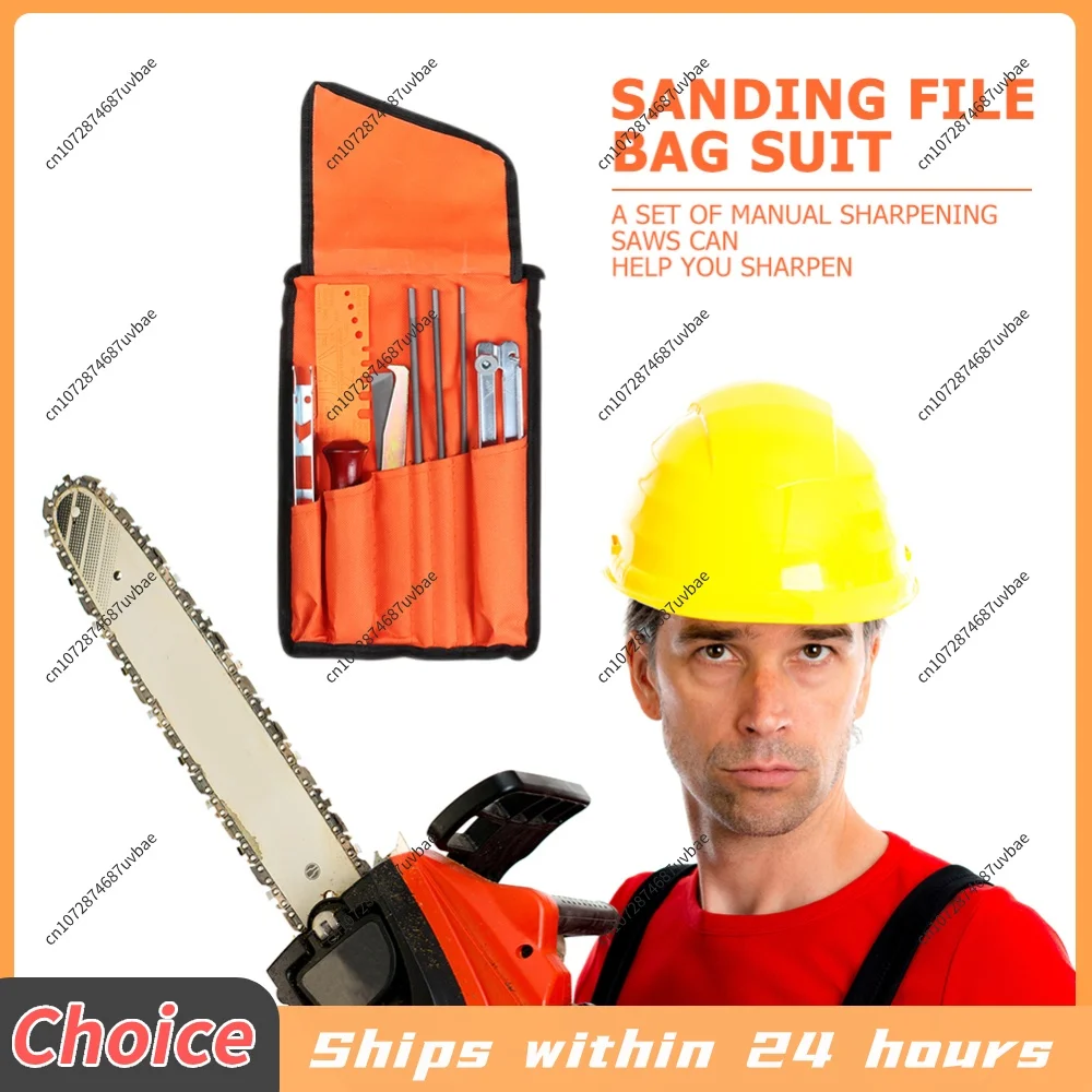 10pcs/Set Professional Chainsaw Chain Sharpening Kit Tool Set Hardwood Handle Round/Flat File Guide Bar File Sharpener Tools