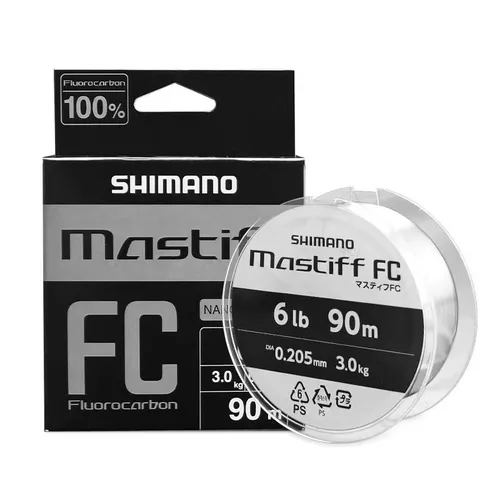 Imagen 1 del producto Línea de pesca SHIMANO Mastiff FC de fibra transparente de fluorocarbono de 90M hecha en Japón