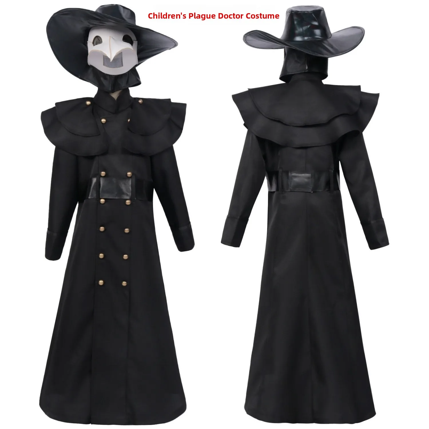 

Детский средневековый костюм доктора чумы Stpunk с маской длинного клюва, наряд вороны на Хэллоуин, одежда для выступлений