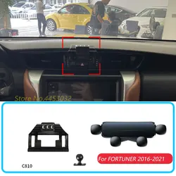 Car Phone Holder For Toyota FORTUNER 2016-2021 Gravity Stand Mount Support Horizontal GPS Mobile Bracket Accessories With a Bas