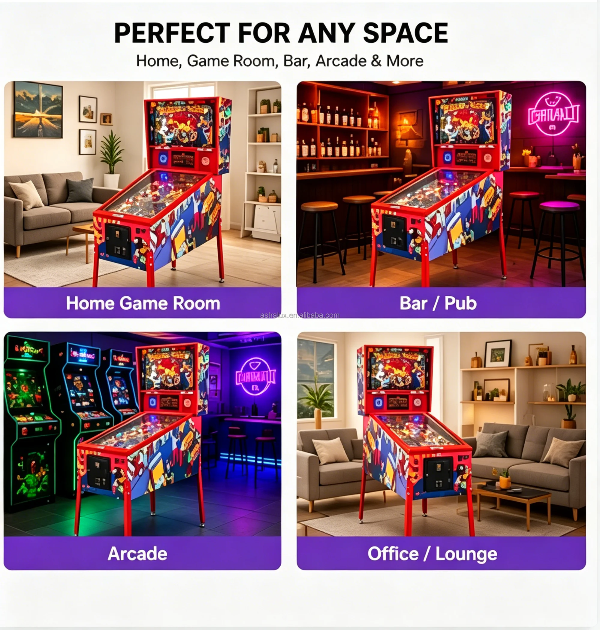Commercial 32 Inch Virtual Pinball Machine Coin Operated Digital Arcade Game Machine For Game Center