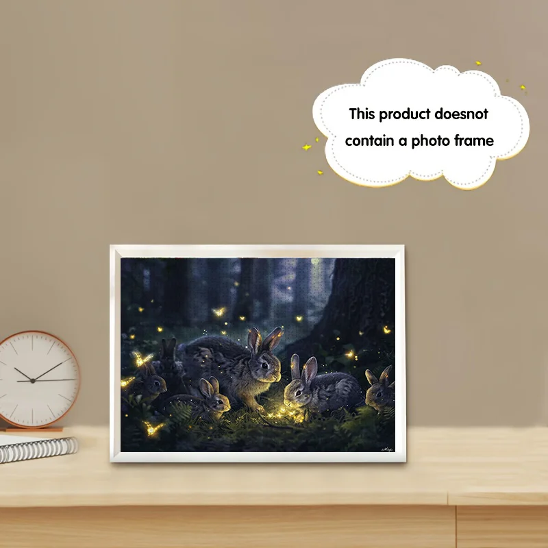 500 шт. мини-коробка-головоломка для взрослых с семейным дизайном кролика — устойчивая к царапинам, высокий уровень сложность для выращивания, домашних развлечений