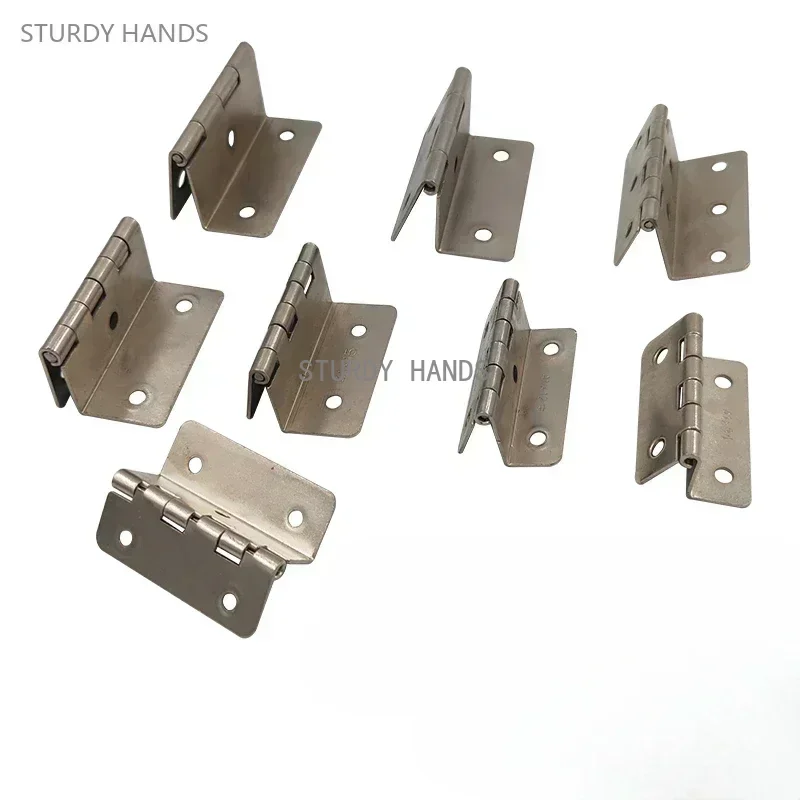 20pcs Thickened iron silent three fold hinge four fold double bend engineering cabinet door furniture hinge hardware accessories