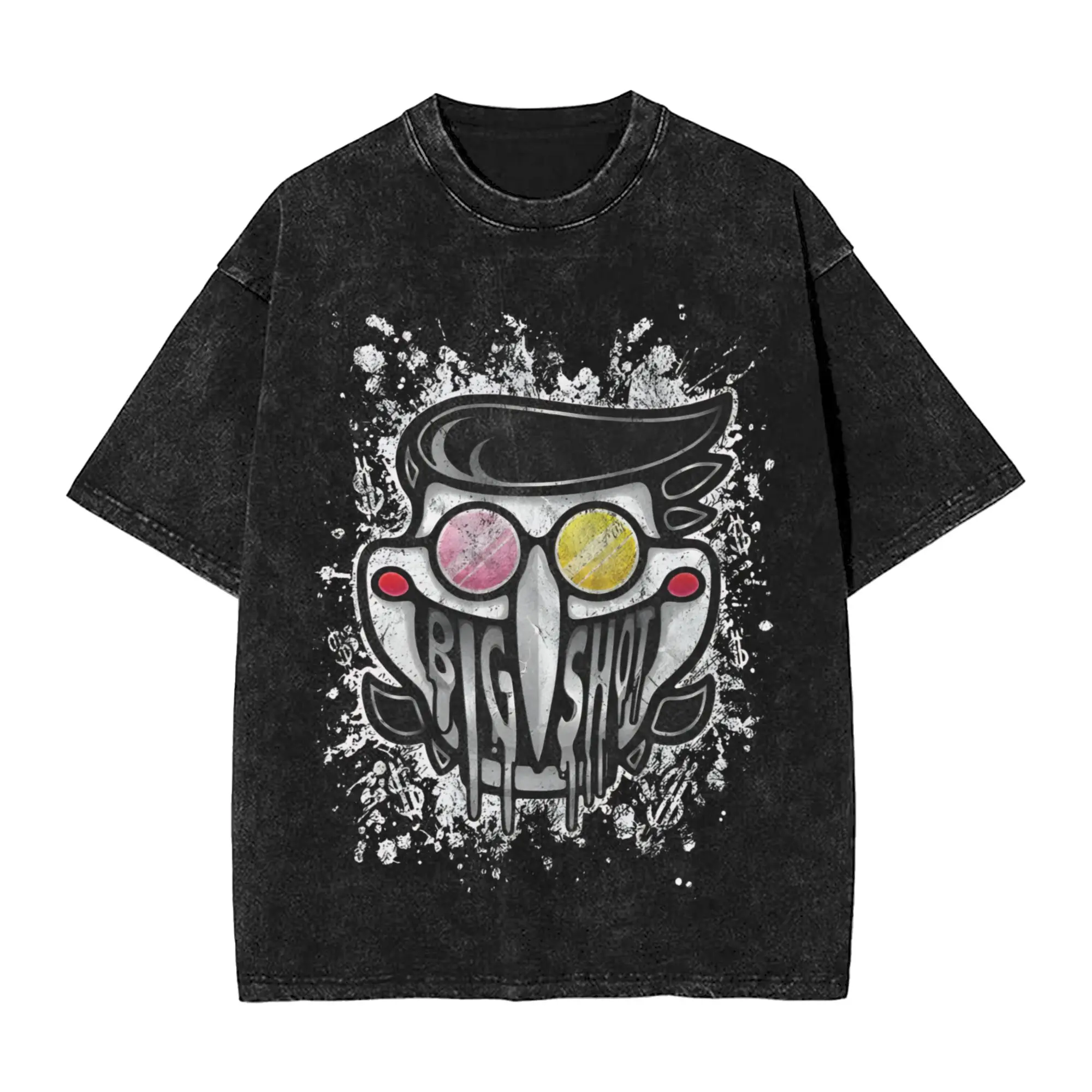 Deltarune Big Shot  Washed T Shirts Streetwear Hip Hop Fashion T-Shirt  Tees Tops for Men Women Short Sleeve Street Summer
