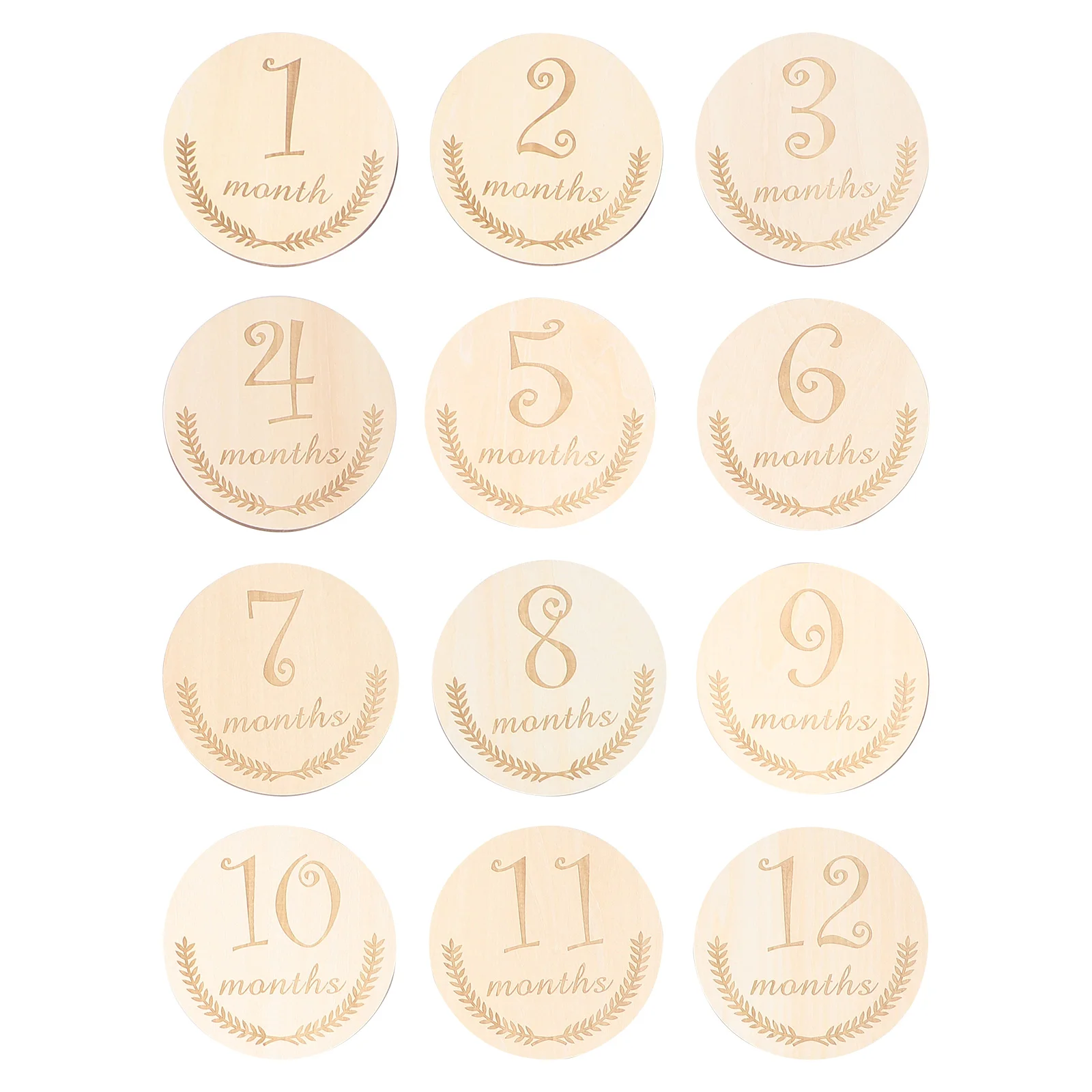 

Wooden Baby Month Card Commemorative Cards Growth Recording Monthly Milestone Infant Birthday