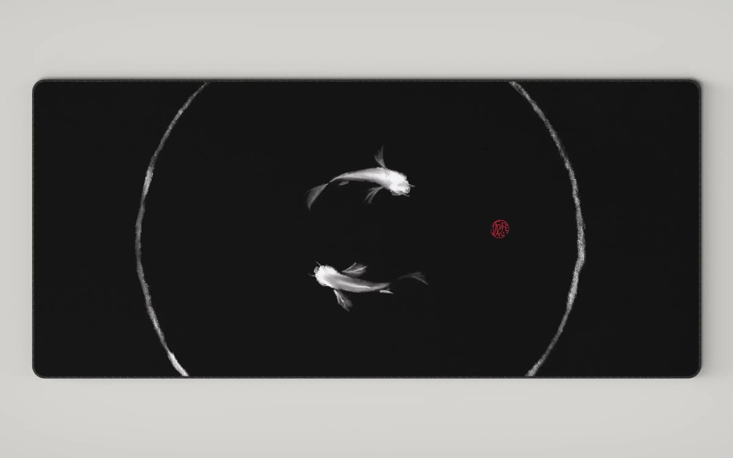 음양 물고기 코이 멀티 사이즈 마우스 패드 중국 스타일 게이머 대형 사무실 키보드 마우스 매트 블랙 화이트 카펫 노트북용 마우스패드