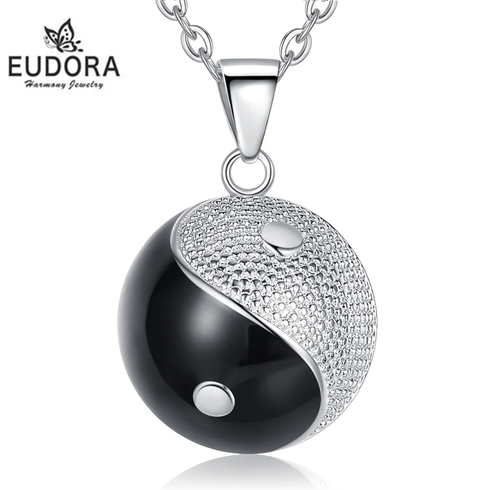 Eudora Harmony Ball Tai Chi Yin Yang Pendant Necklace Pregnancy Chime Bola Angel Caller Fine Maternity Jewelry for Women's Gift