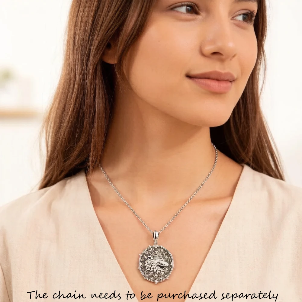 Coin Drache & Tiger Pendant Dangle Charm Women Men Punk 925 Sterling Silver  Fine Jewelry