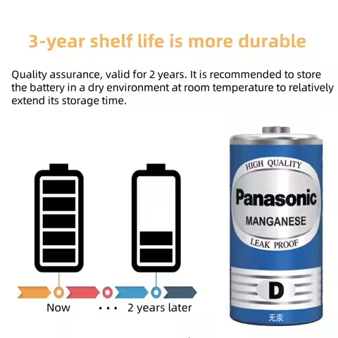 4PCS Panasonic D-type carbon battery 1.5V R20 lithium-ion D-type battery, suitable for gas stoves, water heaters, flashlights