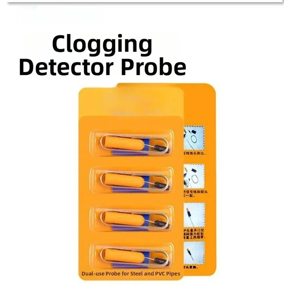 4pcs Blockage Detector Probe Waterproof Probe Dual-Purpose Probe For Steel And PVC Pipes For Versatile Pipe Clog Detection