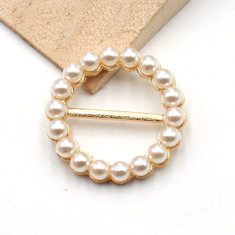 10Pcs Pearl alloy buckles of various shapes Wedding dress box hair band decorative accessories