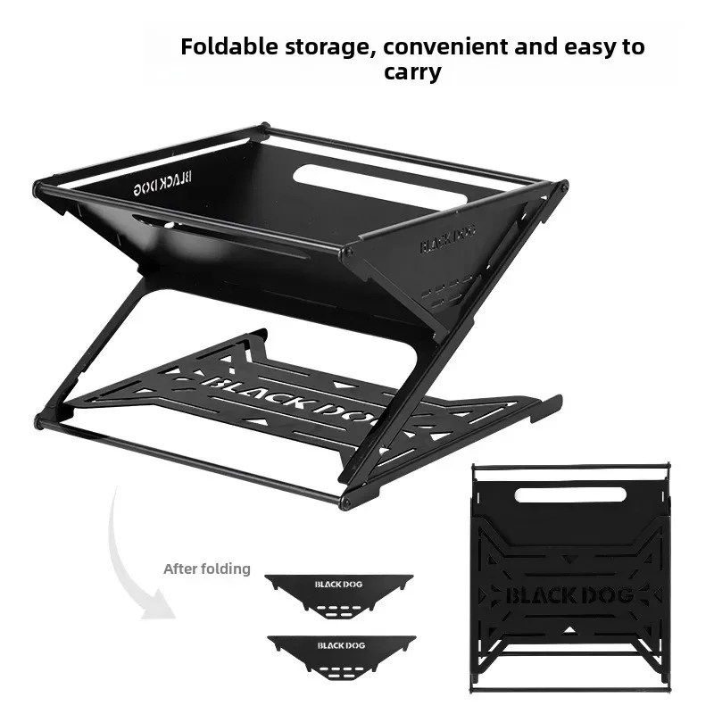 BLACKDOG Camping Stove Bonfire Stove Fire Outdoor Barbecue Grill Thickened Steel Folding Picnic Charcoal Wood-burning Stainless