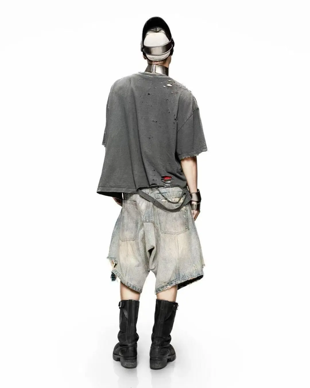 Destroy The Hole Nice Washed T Shirt Men Women Oversized T-shirts Heavy Fabric Unisex Vintage Top Tee