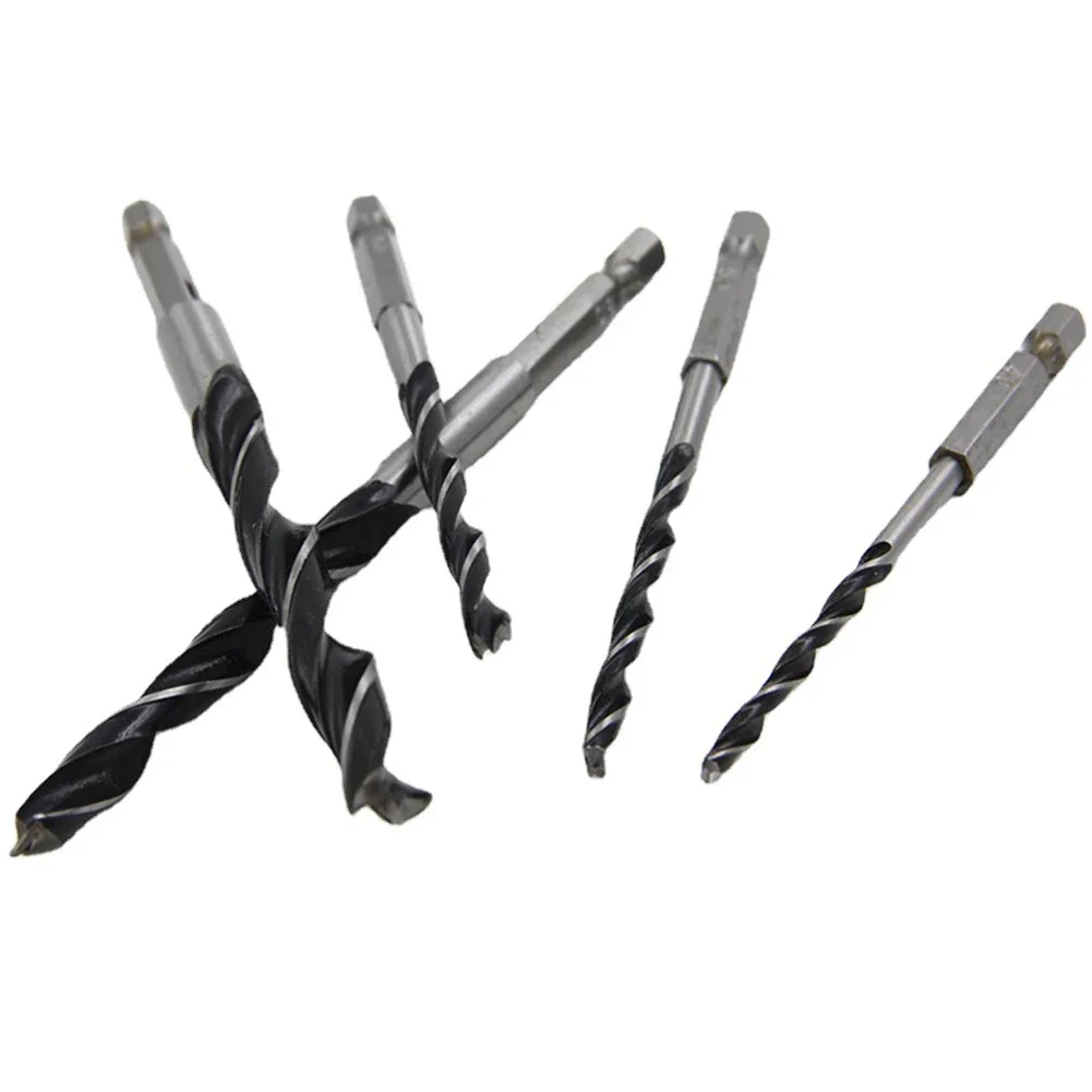 For Woodworking Drilling Drill Bits Three-pointed /10mm /5mm /6mm /8mm 5 Piece Set Hex Shank Three Point Woodworking Drill