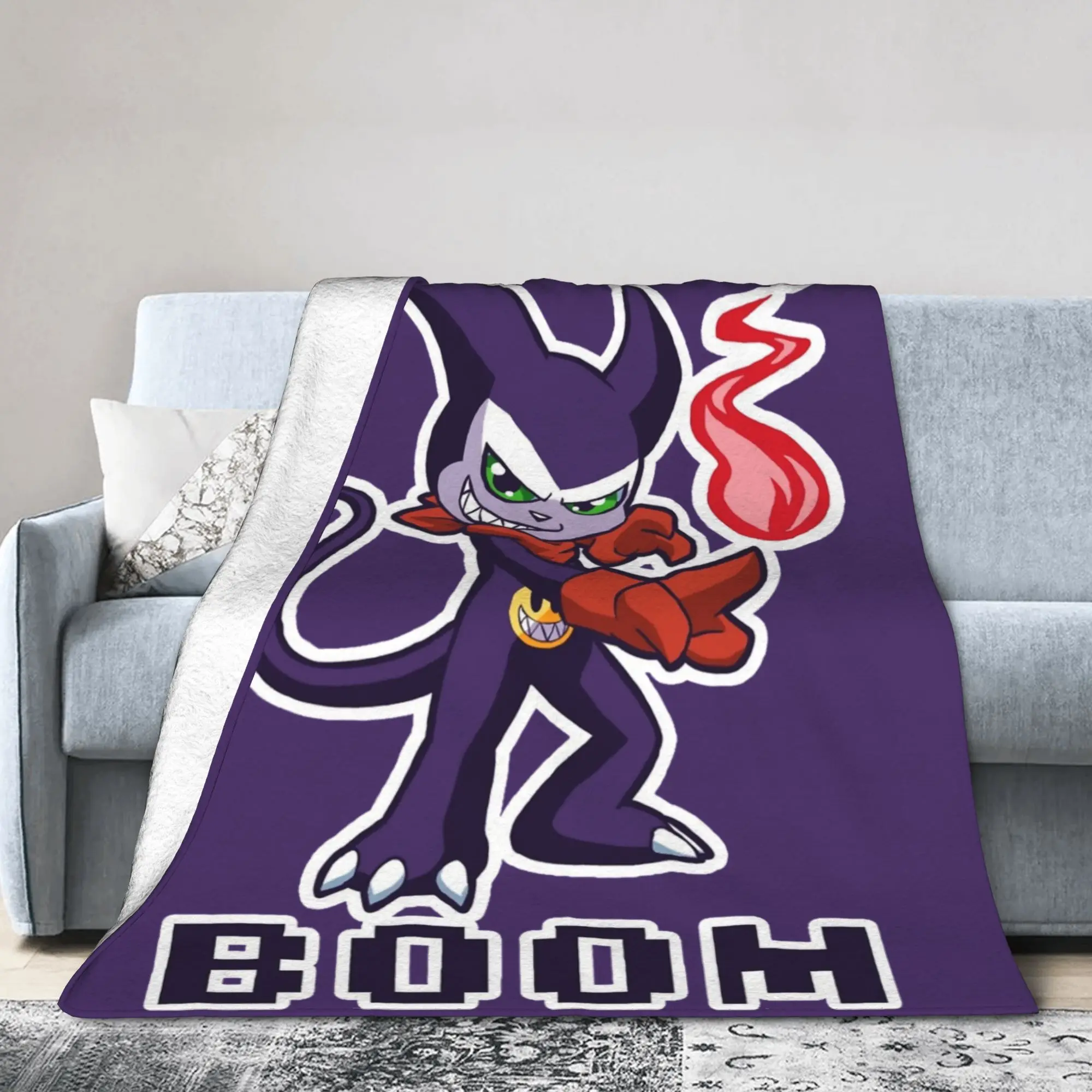 Badda Boom Flannel Blanket Digimon Tamers Funny Throw Blanket for Home Hotel Sofa  200x150cm Plush Thin Quilt,