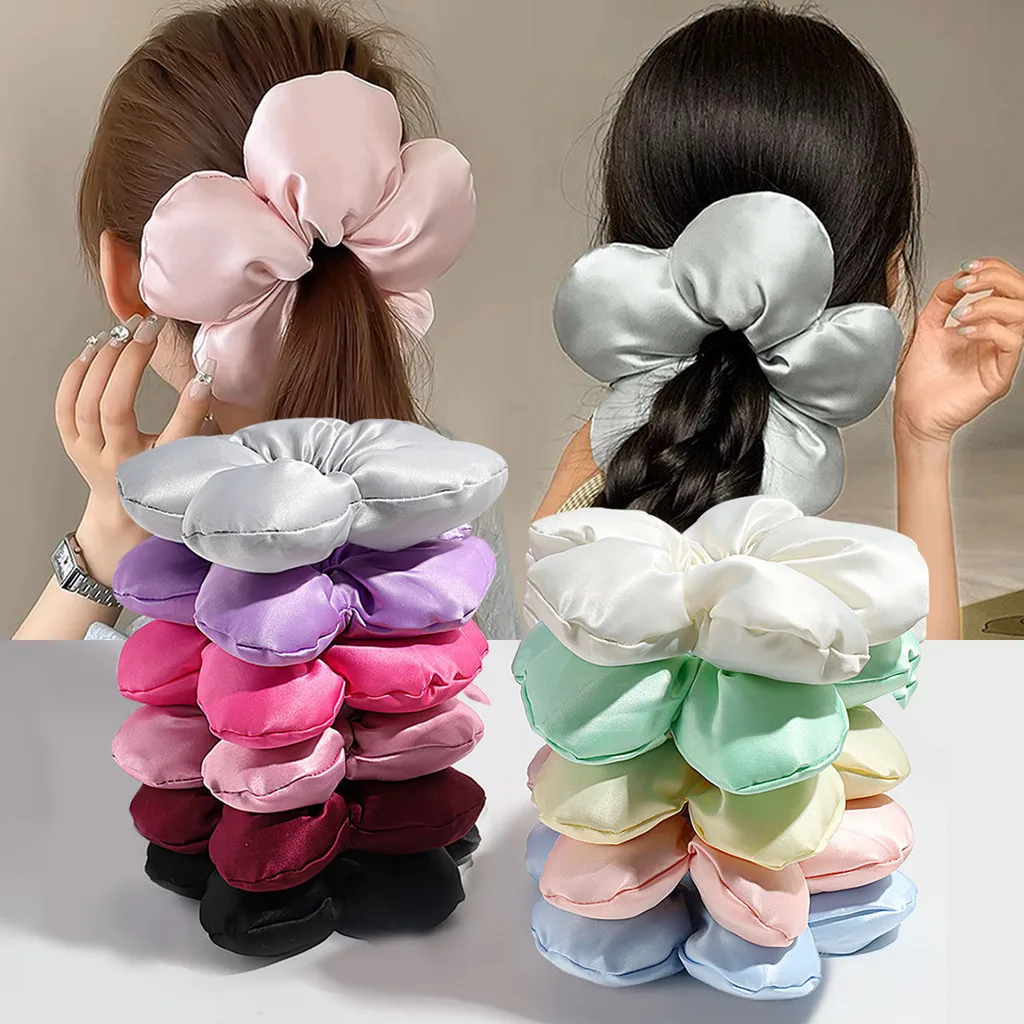 Korean Flower Hair Rope Headband Creamy and Silky Soft Bread Texture Hair Tie Sweet Hair Accessories