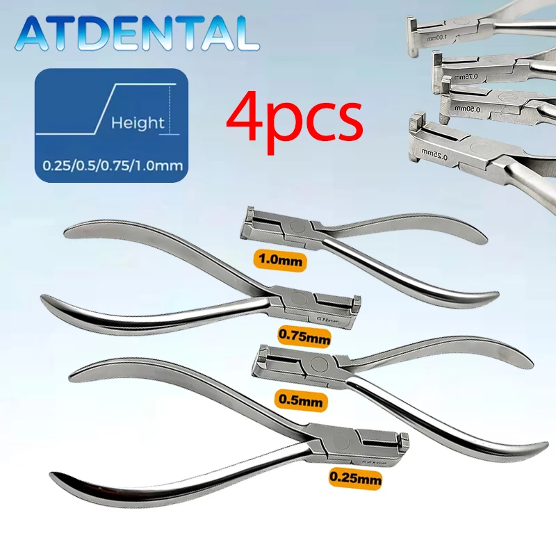 4pcs Dental Wire Step Forming Plier Stainless Steel Orthodontic Bend Forcep for Arch Wire Bending Dental Instrument Lab Tool