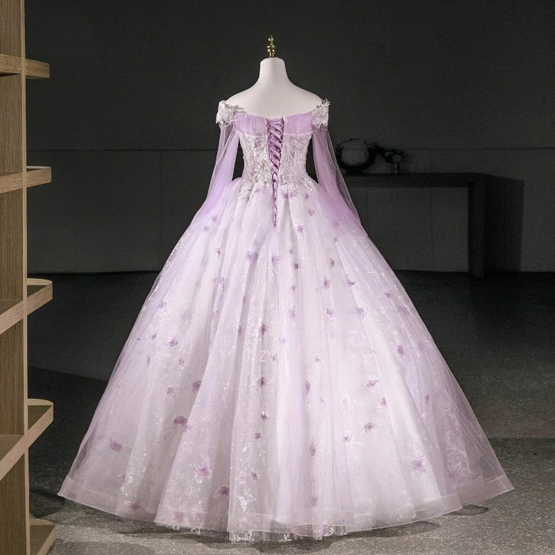 Роскошные вечерние платья, бальное платье, женское милое платье с открытыми плечами и длинными рукавами для выпускного вечера, платья для особых случаев по индивидуальному заказу 2026