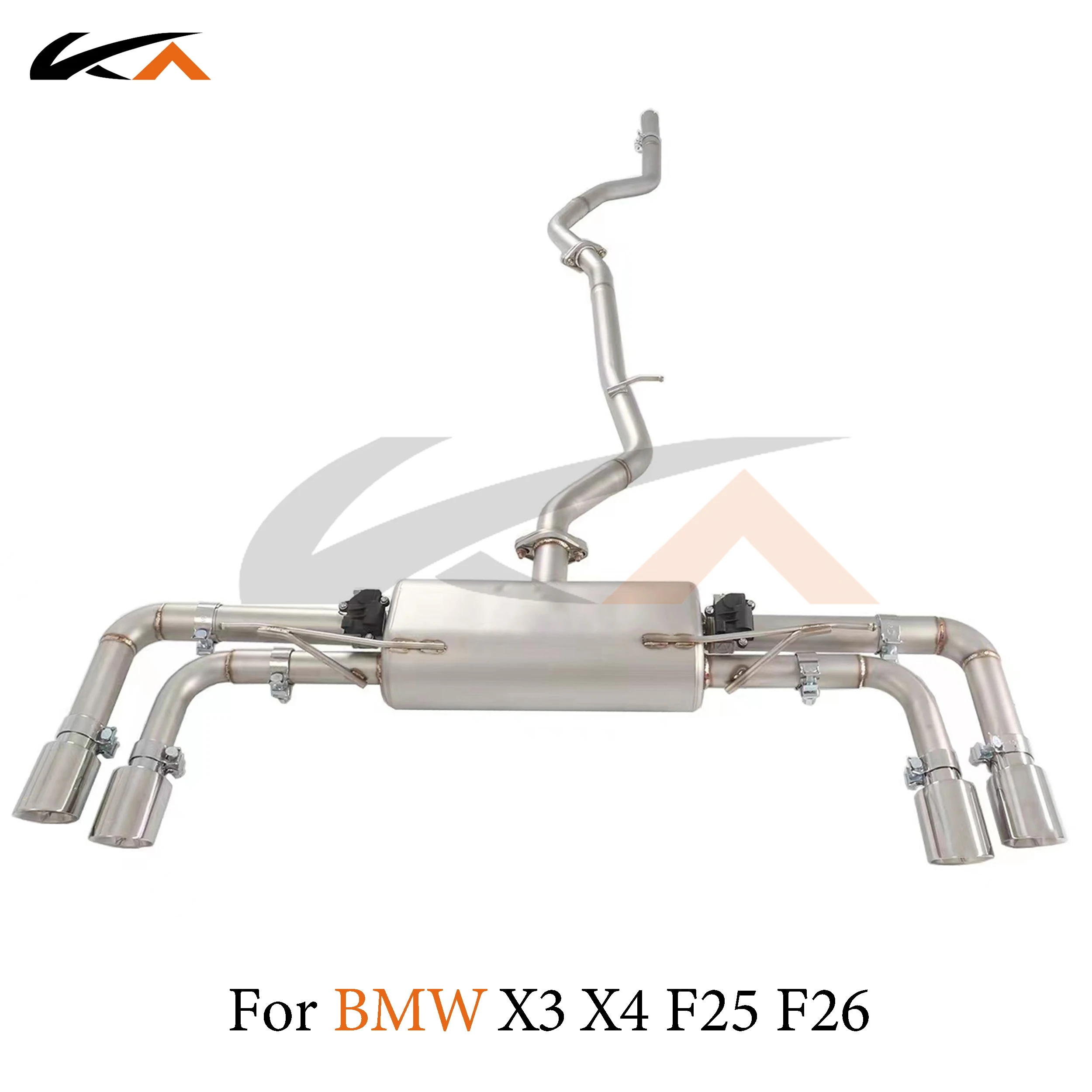 KA Tuning exhaust stainless steel catback for BMW X3 X4 F25 F26 N20 2.0T rear section performance muffler valve sport sounds