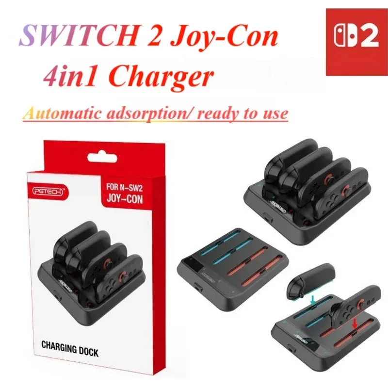 

SWITCH2 JoyCon Magnetic Charging Dock 4 Cells NS2 Controller Charging Base SWITCH 2 Accessories