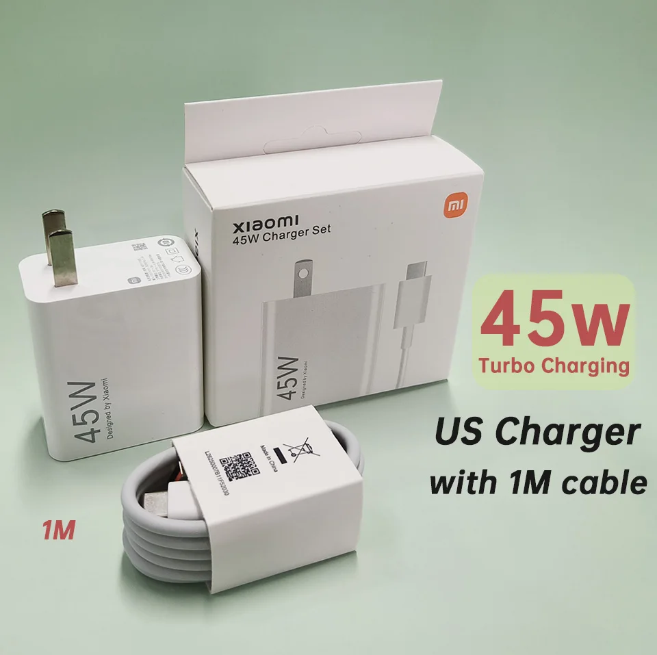 オリジナルXIAOMI 45W充電器 タイプC ターボチャージ急速充電