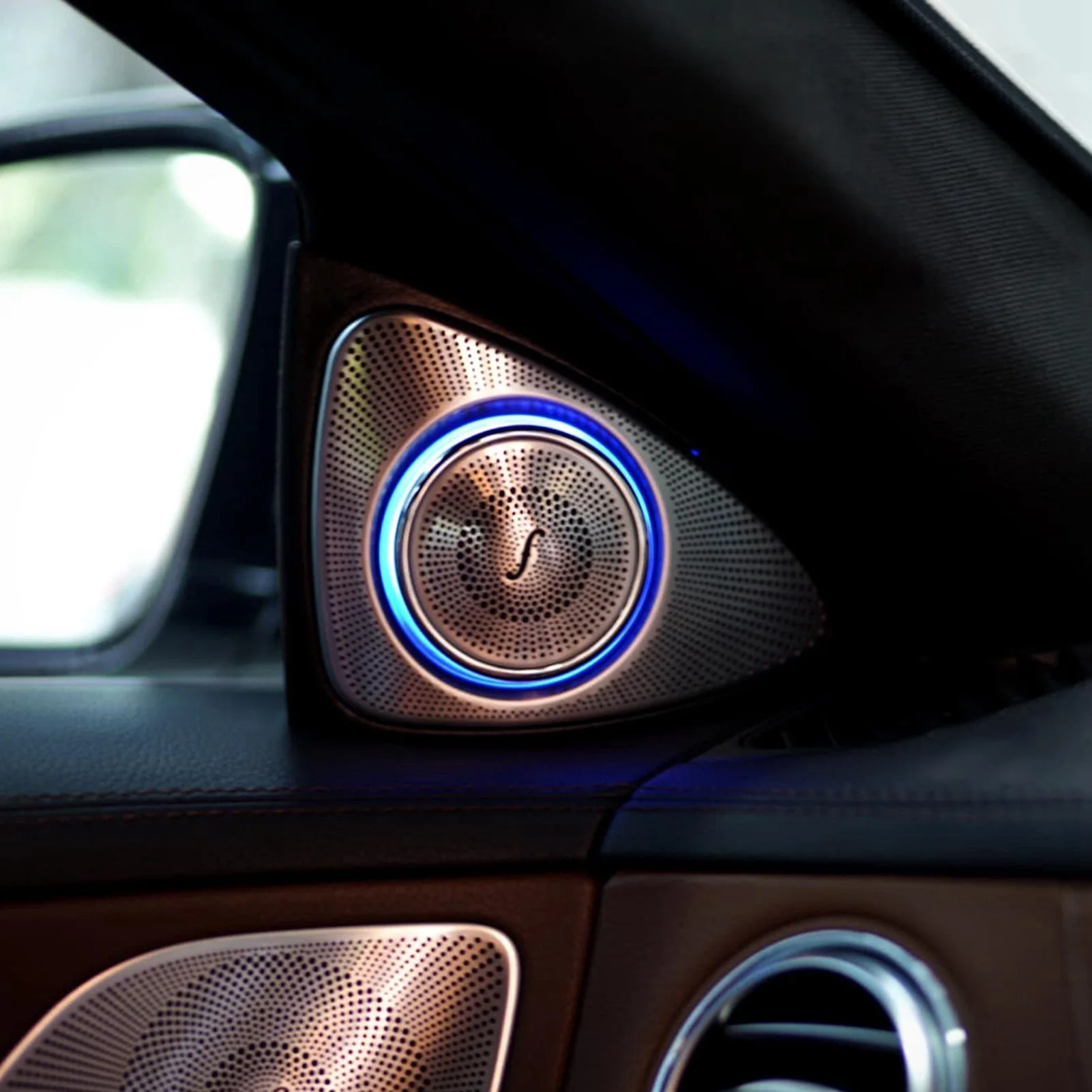 مكبر الصوت الدوار ثلاثي الأبعاد 7 ألوان مع استبدال الإضاءة المحيطة LED لسيارة Mercedes-S-Class W222 2014‐2017 ملحقات السيارة