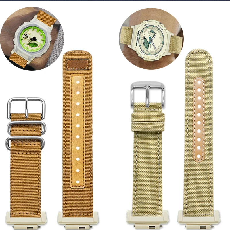 

Ремешок для часов DIY из нейлона для Casio Octagonal Joint HUF 20th Anniversary GA2100HUF/GMA-S2100, модифицированный браслет