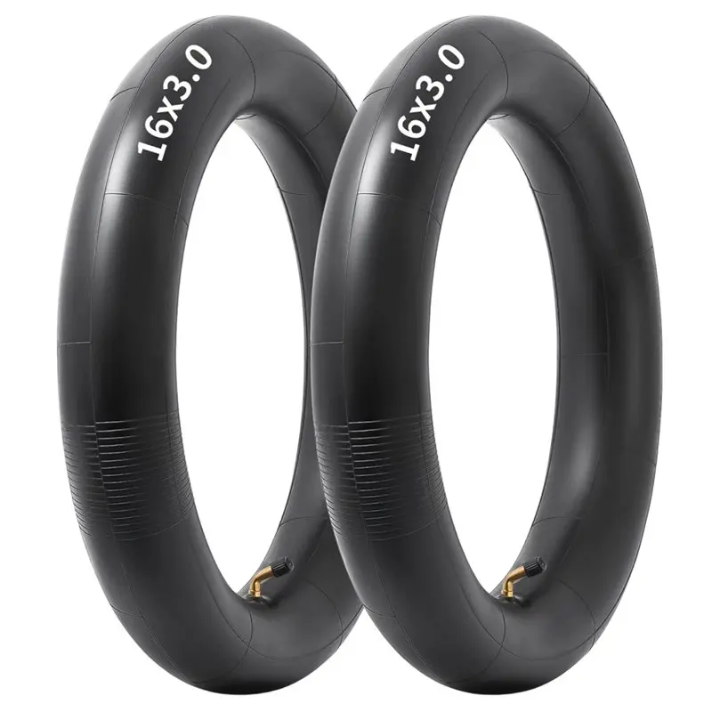 HOES-Inner Tube 16X3.0 With 90° Angled Valve 2 Pack Butyl Rubber Bicycle Tube For Ebike Accessories