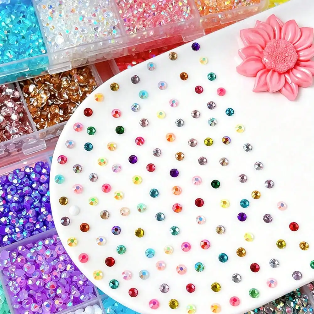 Atemberaubendes Set mit 60 Farben Jelly Resin Strasssteinen | 3mm Mehrfarbige Flachsteine für Bastelarbeiten, Kleidung, Nagelkunst, Geschenke – Detail 6