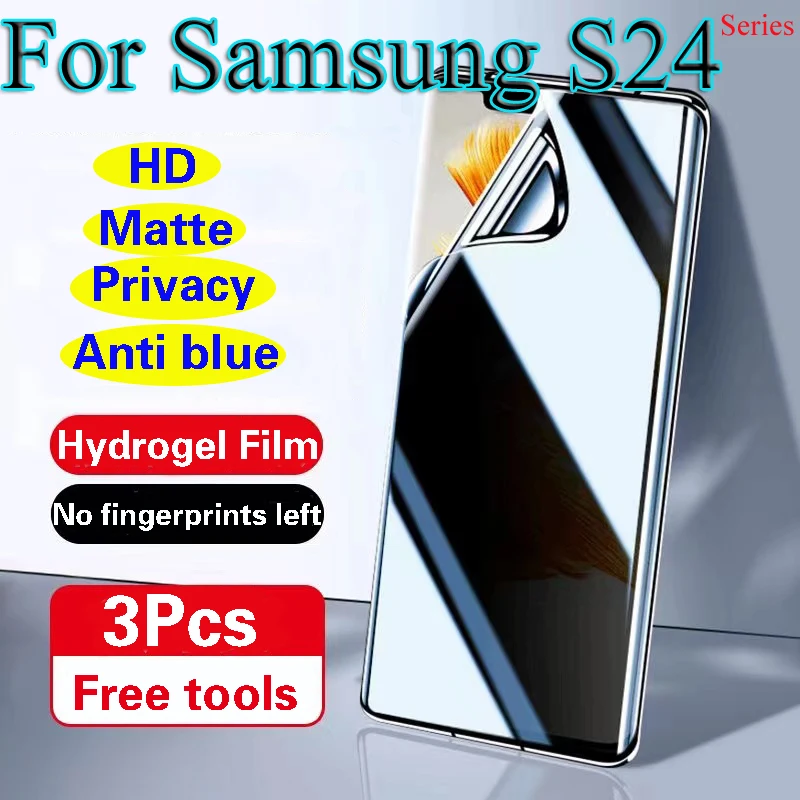 S24+ Privacy Screen Protector For Samsung S24 Ultra Matte Hydrogel Film S24Ultra S24Plus HD Anti-blue Light Soft Antipeeping