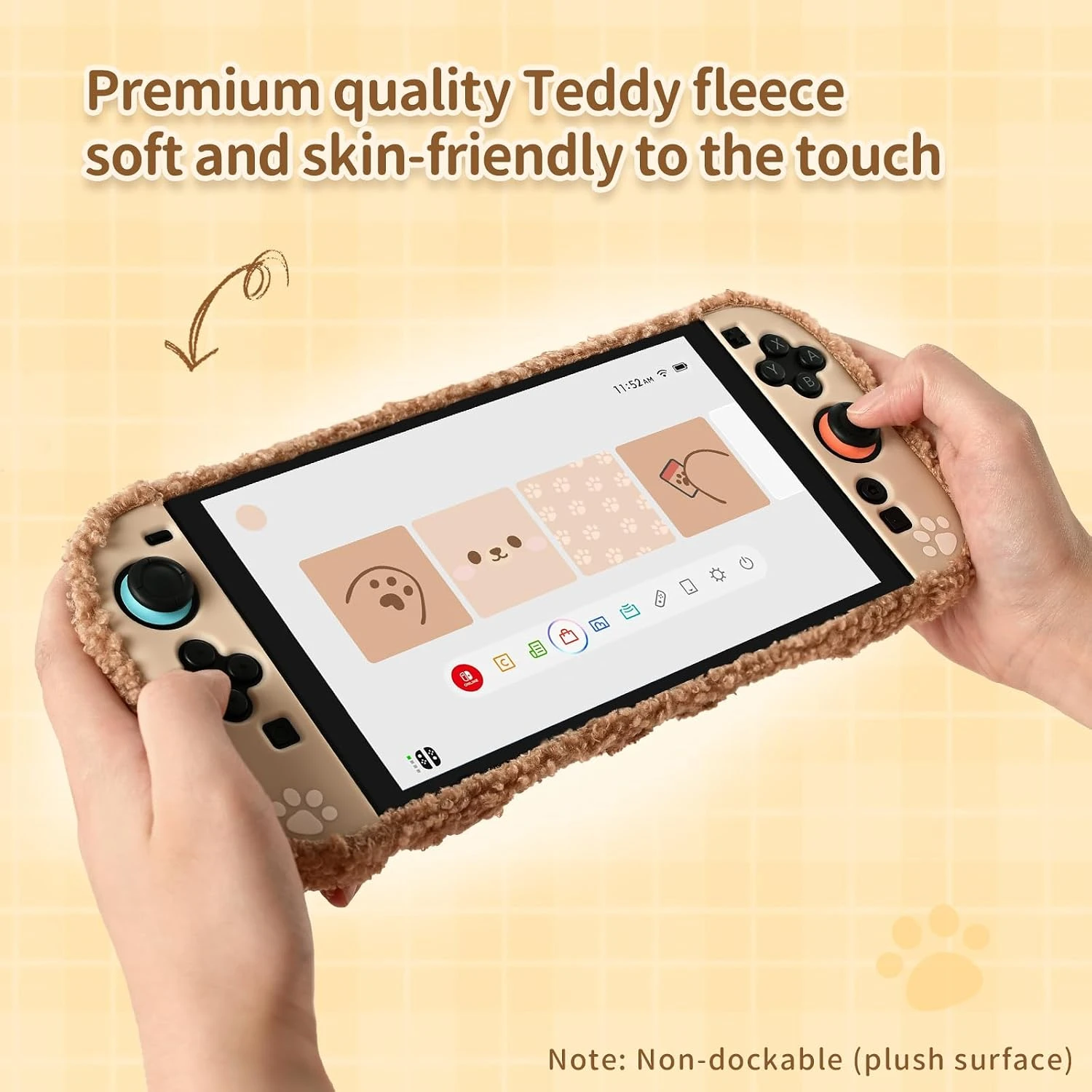 GeekShare Protective Case for Switch 1/ Switch OLED/Switch 2, Bear Plush NS Hard Shell Split Joy-con Cover For NS Accessories - view 4