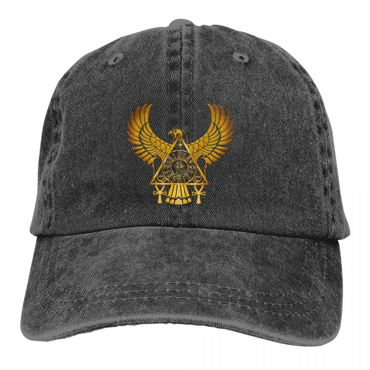 Washed Men's Baseball Cap Horus Trucker Snapback Caps Dad Hat Ancient Egypt Egyptian Golf Hats