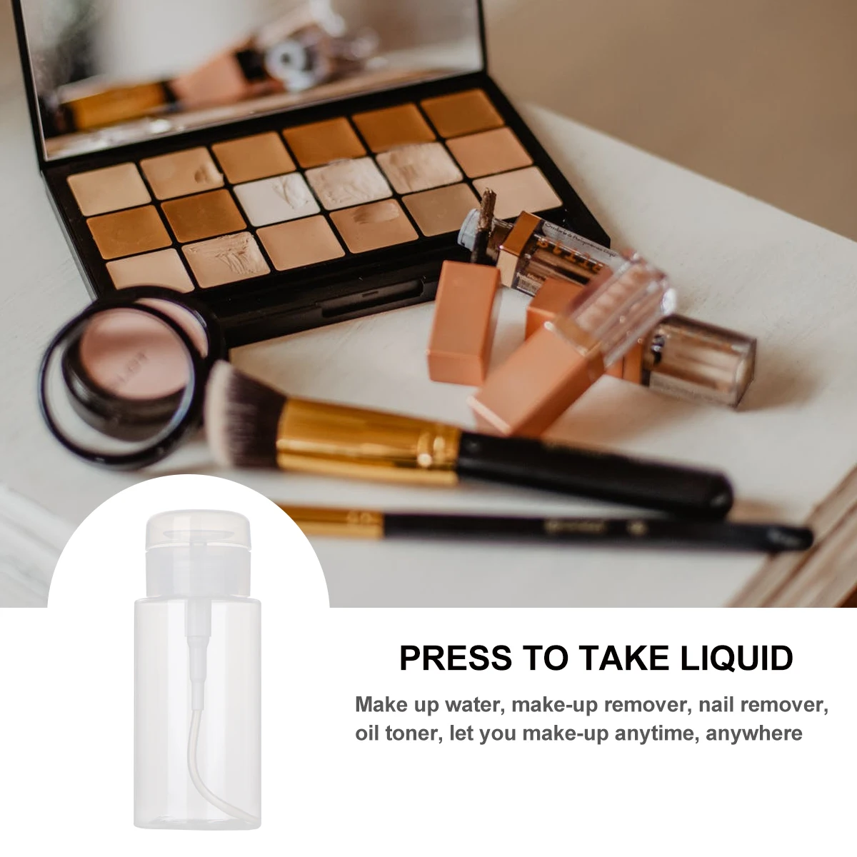 

3Pcs Makeup Remover Bottles Clear Plastic Travel Pump Dispensing Bottles Portable Trip Camping Home Use 300ml Pump Bottle