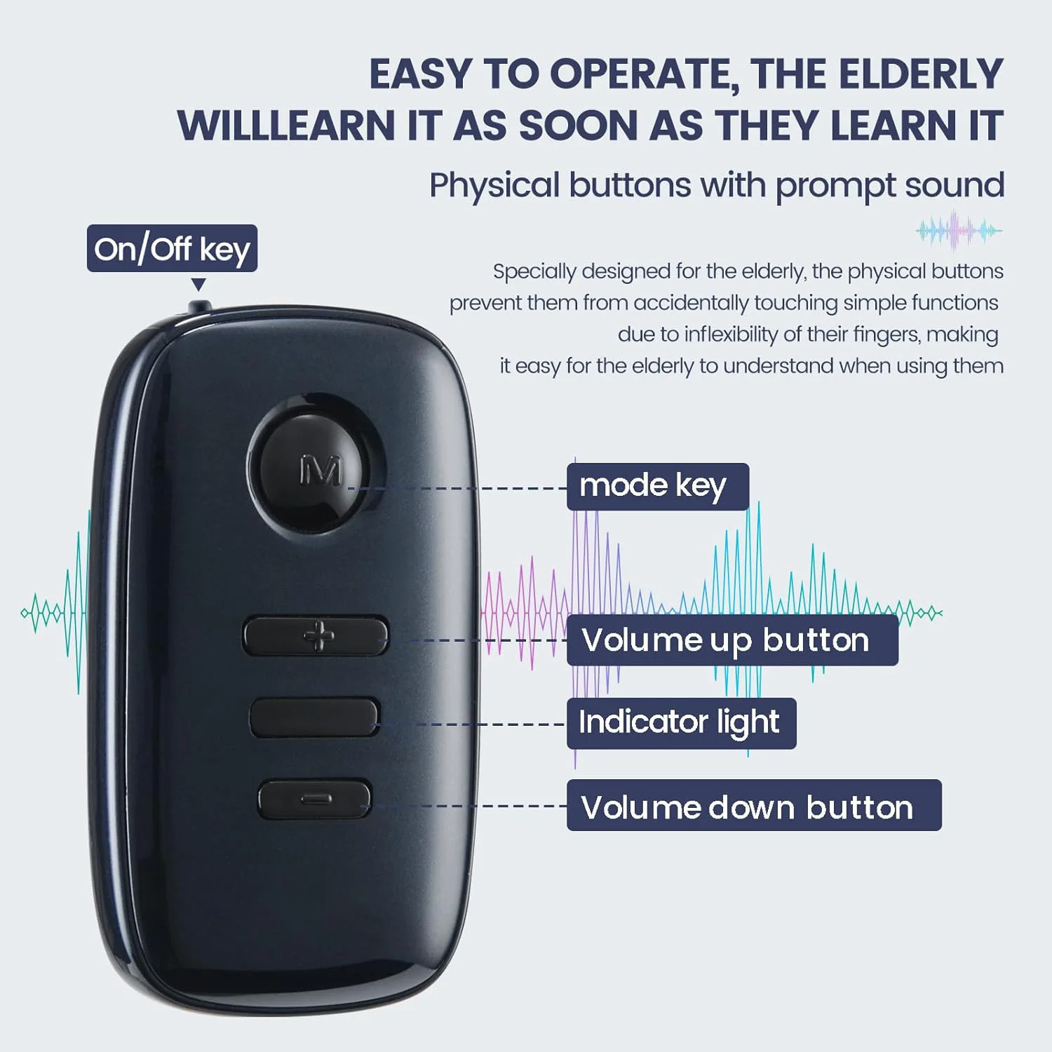 

Box Style Business Appearance Headphone Noise Reduction Clear Sound Help The elderly Enjoy Listening Button Operation Earphone