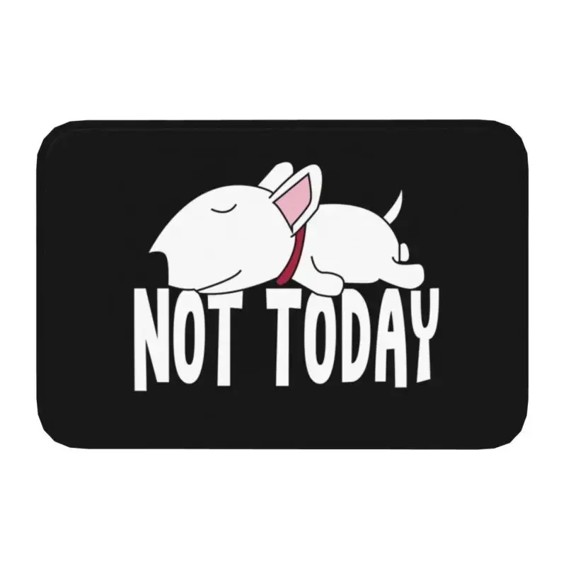 Personalized Lazy Not Today Bull Terrier Funny Dog Doormat Mat Anti-Slip Puppy Pet Kitchen Bath Bedroom Rug Carpet 40*60cm