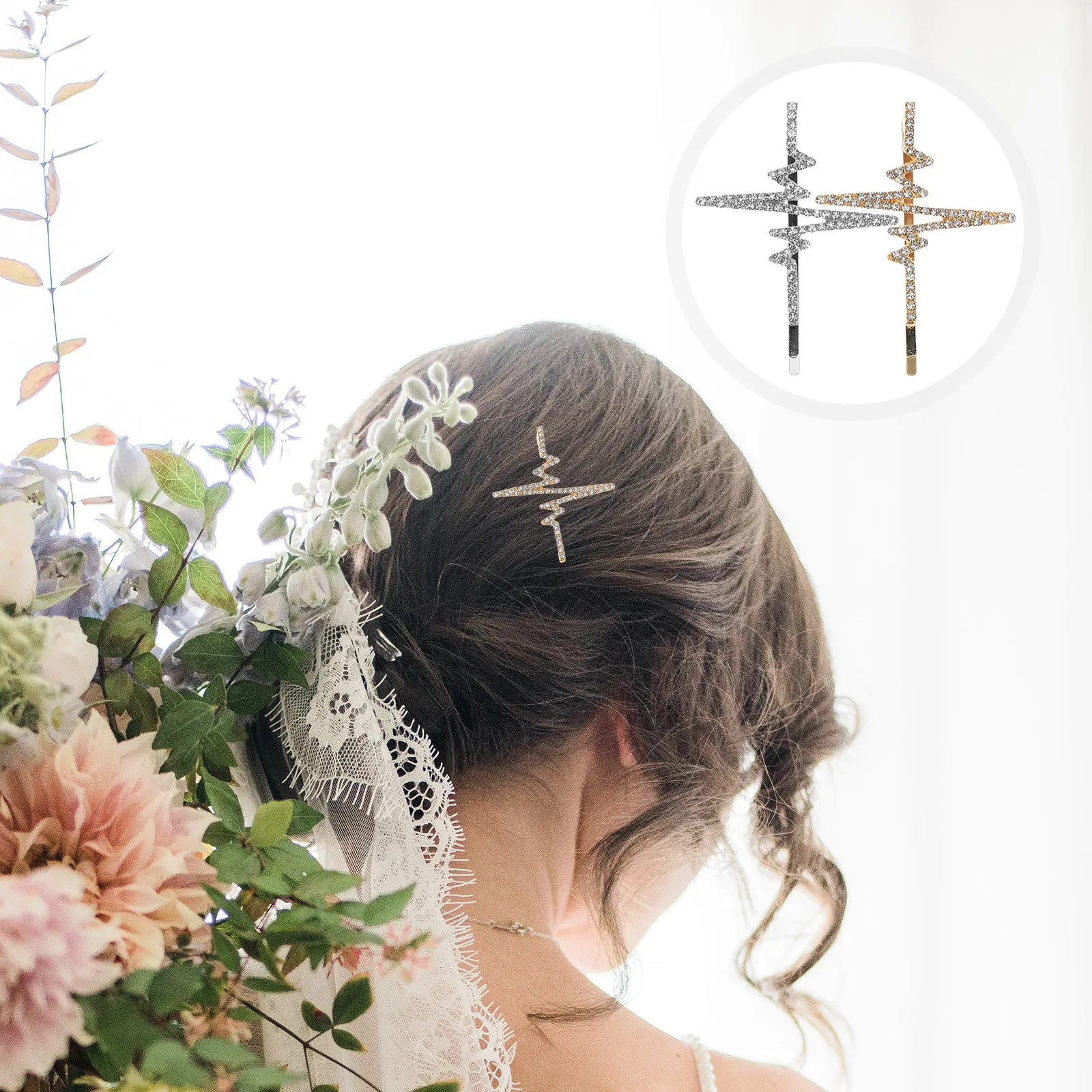 

Shiny Rhinestone Bobby Pins Clear Metal Clips Decorative Sparkling Durable Zinc Alloy Hair Pins For Women Wedding Fancy Crystal