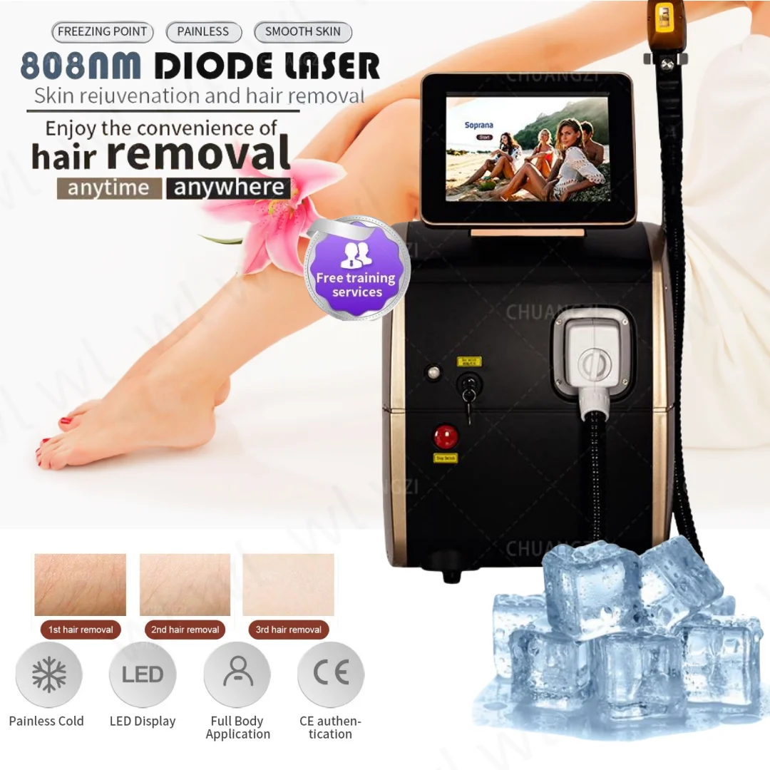 Latest Version High-end Depiladora laser 808NM 755NM 1064NM Diode Laser Hair Removal Machine Safe Painless Permanent Depilation