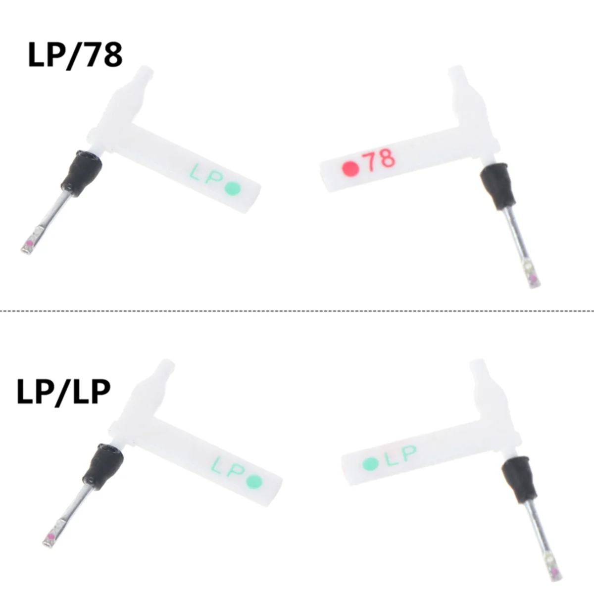 #007D Phonograph Turntable Dual Moving Cartridge Replace the Touch,LP 78 (White&Black&Silver)
