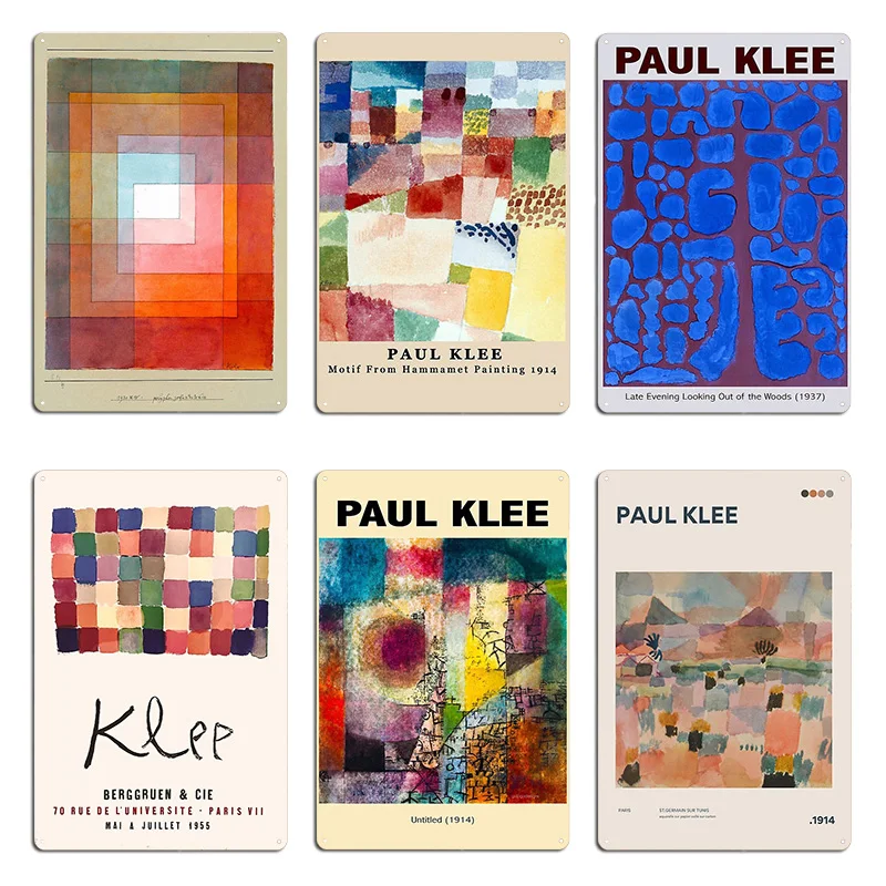 Motif from Hammamet Painting Polyphon gefasstes Weiss by Paul Klee 1930 Metal Plaque Create Wall Cave printed Tin Sign Poster