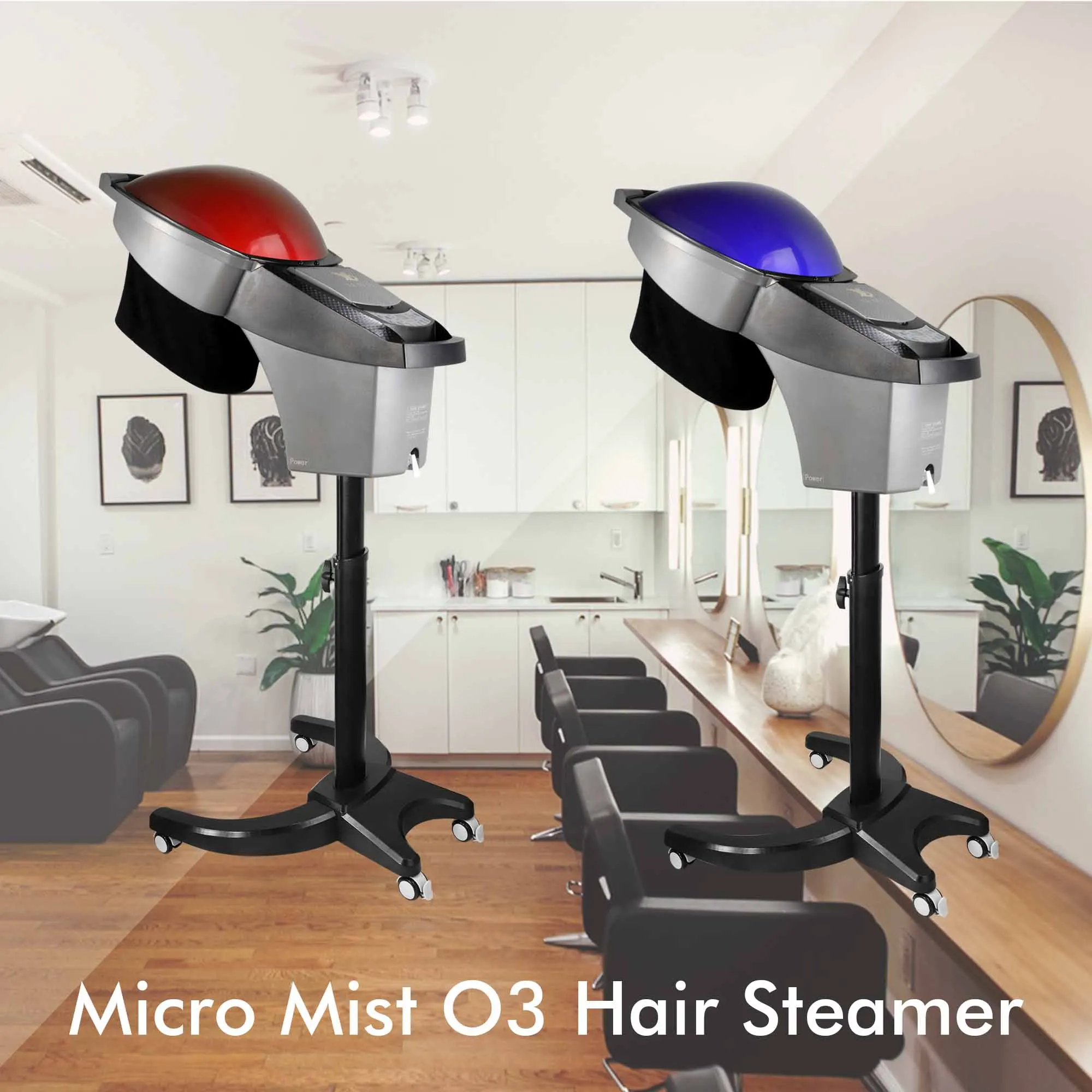 Multifunctional 6-in-1 O3 Ozone Nano Micro Mist Hair Steamer Helmet Hood Oil Baking LED Light Care Repair Equipment Spa Salon