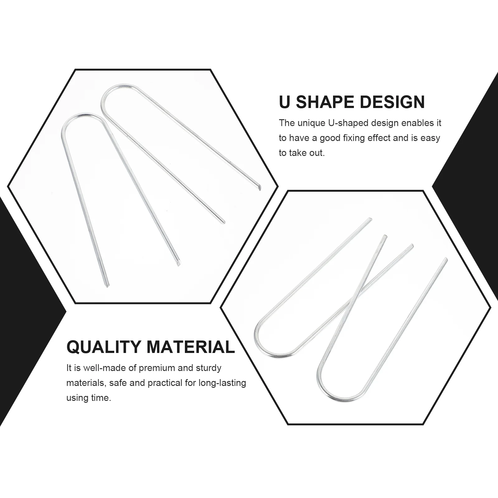 50 قطعة أوتاد أرضية مجلفنة على شكل حرف U لحديقة الدفيئة في الهواء الطلق خيمة تثبيت الأظافر المراسي المراسي القماش الأرضي السحابات #1
